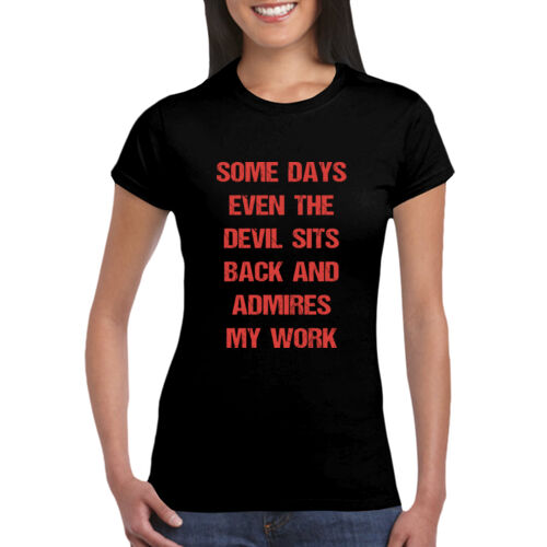 Devil  Admires My Work - GD72 Softstyle® Ladies' T-Shirt Thumbnail
