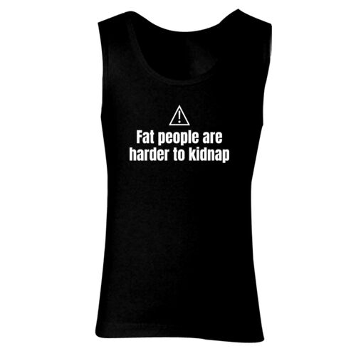 Fat People Are Harder To Kidnap - GD77 Softstyle® Ladies' Tank Top Thumbnail