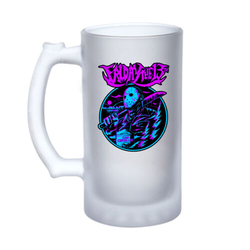 Friday 13th (Circle Logo) - 16oz Frosted Glass Beer Stein Thumbnail