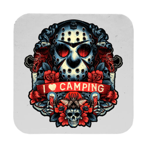 Friday 13th (I Love Camping) - 9cm Square Hardback Drinks Coaster Thumbnail