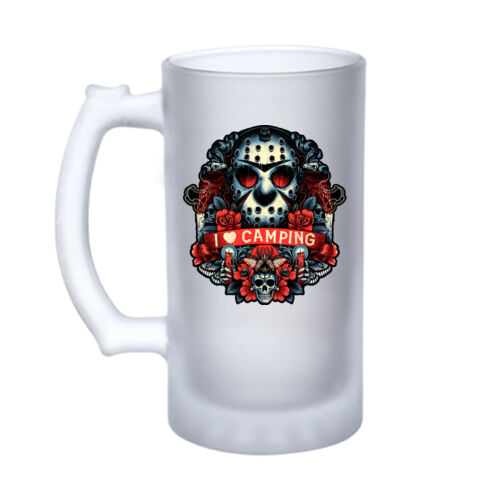 Friday 13th (I Love Camping) - 16oz Frosted Glass Beer Stein Thumbnail